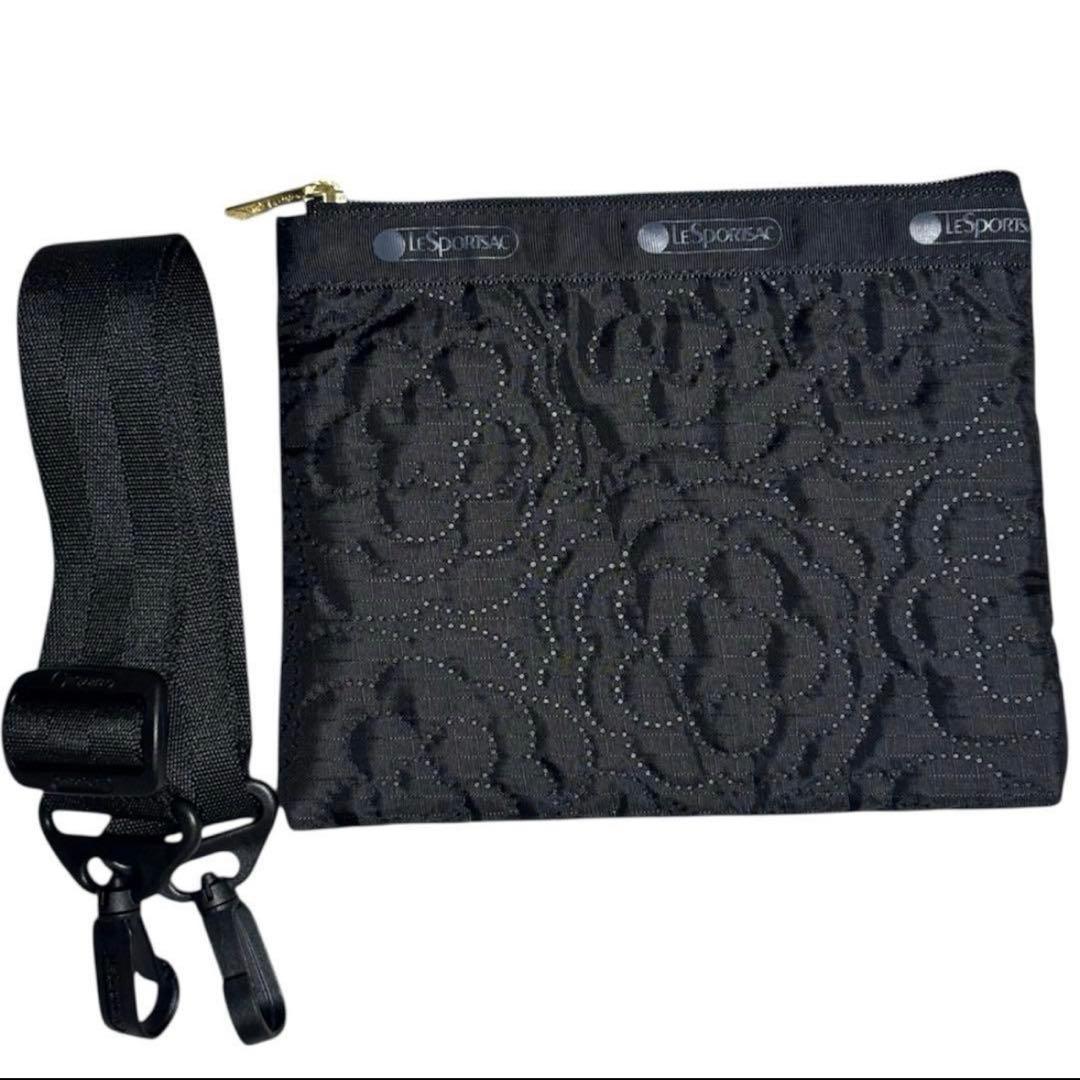 レスポートサック　ボストンバッグ ブラック　パフィーブロッサムズ　黒　花柄