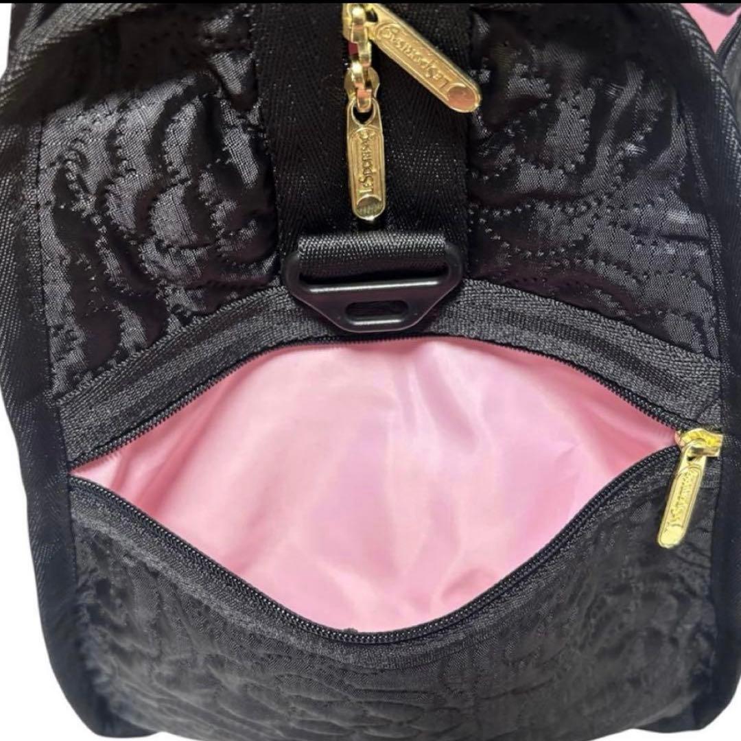 レスポートサック　ボストンバッグ ブラック　パフィーブロッサムズ　黒　花柄