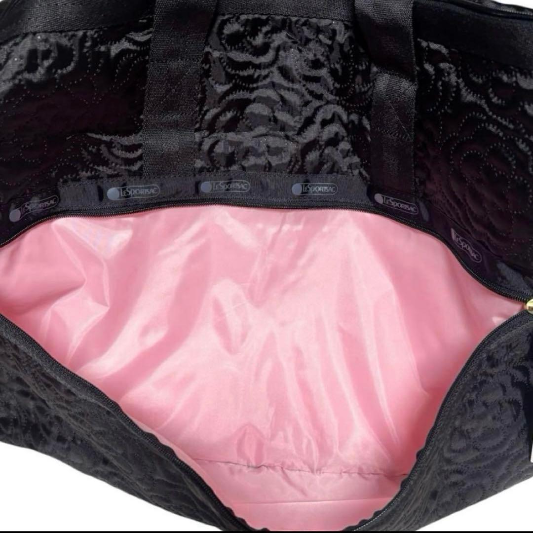 レスポートサック　ボストンバッグ ブラック　パフィーブロッサムズ　黒　花柄