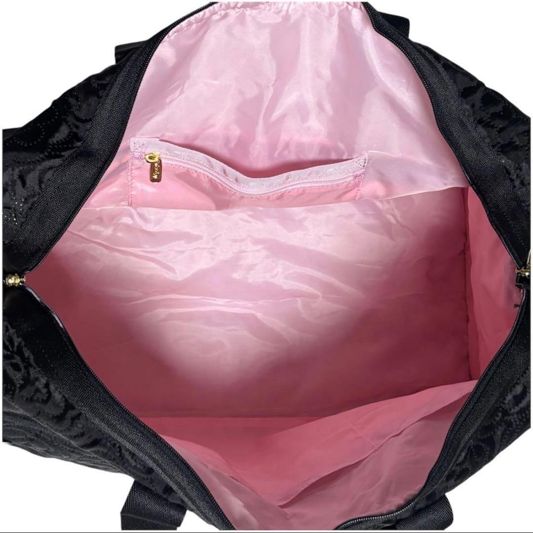 レスポートサック　ボストンバッグ ブラック　パフィーブロッサムズ　黒　花柄