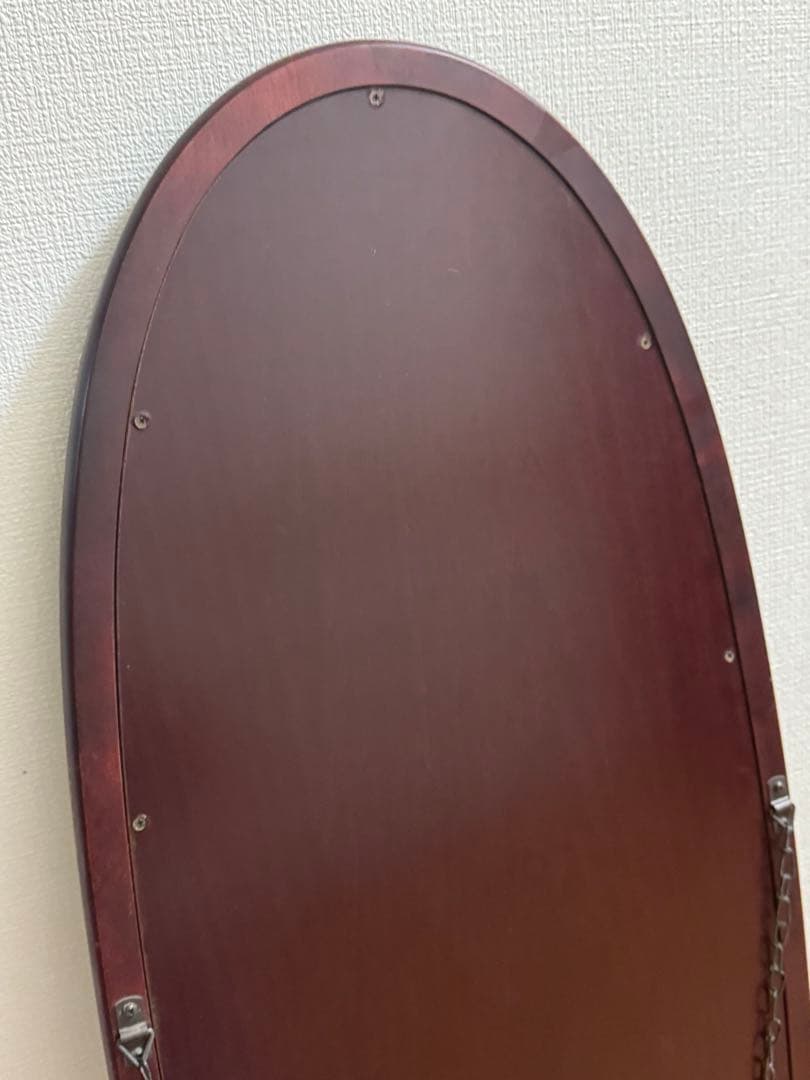 ヴィンテージ オールドカリモク 無垢木製高級 壁掛鏡 ウッドウォールミラー