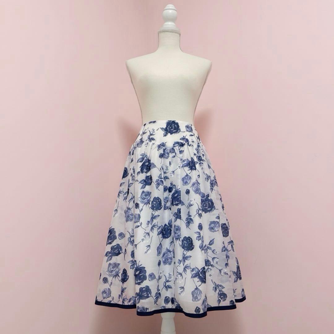 M'S GRACY エムズグレイシー ローズプリント フレアスカート 40