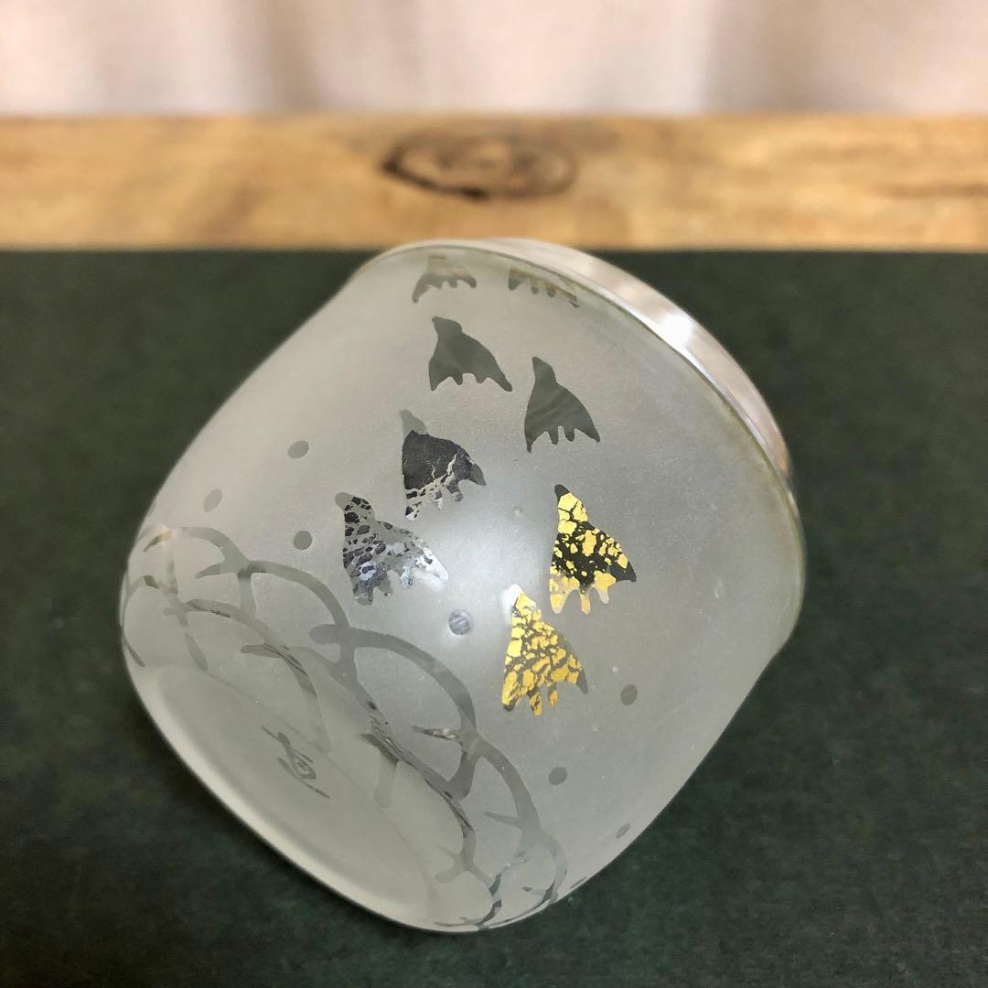 高橋直樹 波千鳥 吹きガラス棗 共箱 茶道具 義山