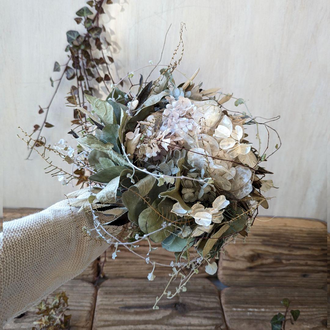 専用Wedding&Interior＊くすみ系白グリーンドライフラワーブーケ