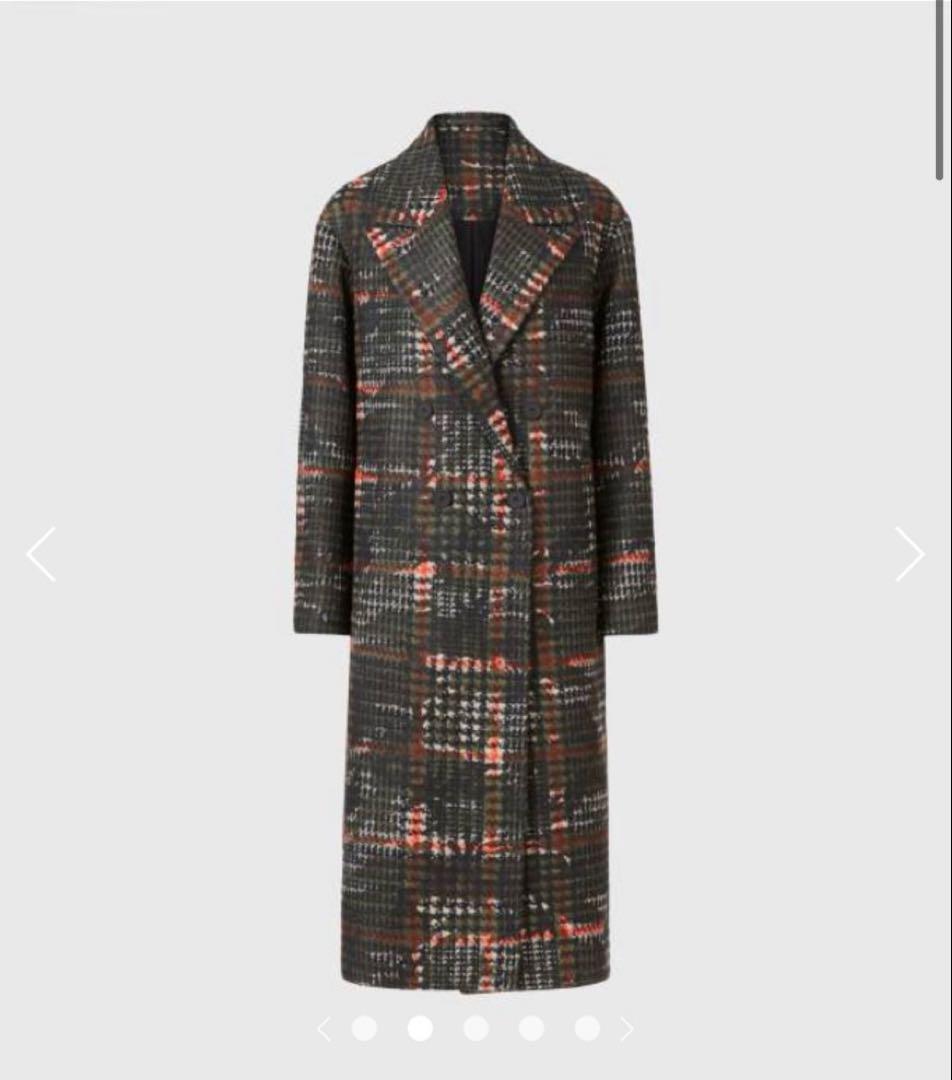 ALLSAINTS チェック柄ロングコート UK4