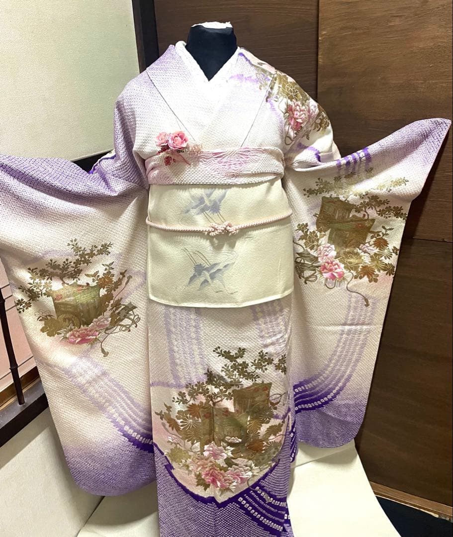 振袖 フルセット6点サイズM〜L￼絞りやまと金泊売り切り終了正絹