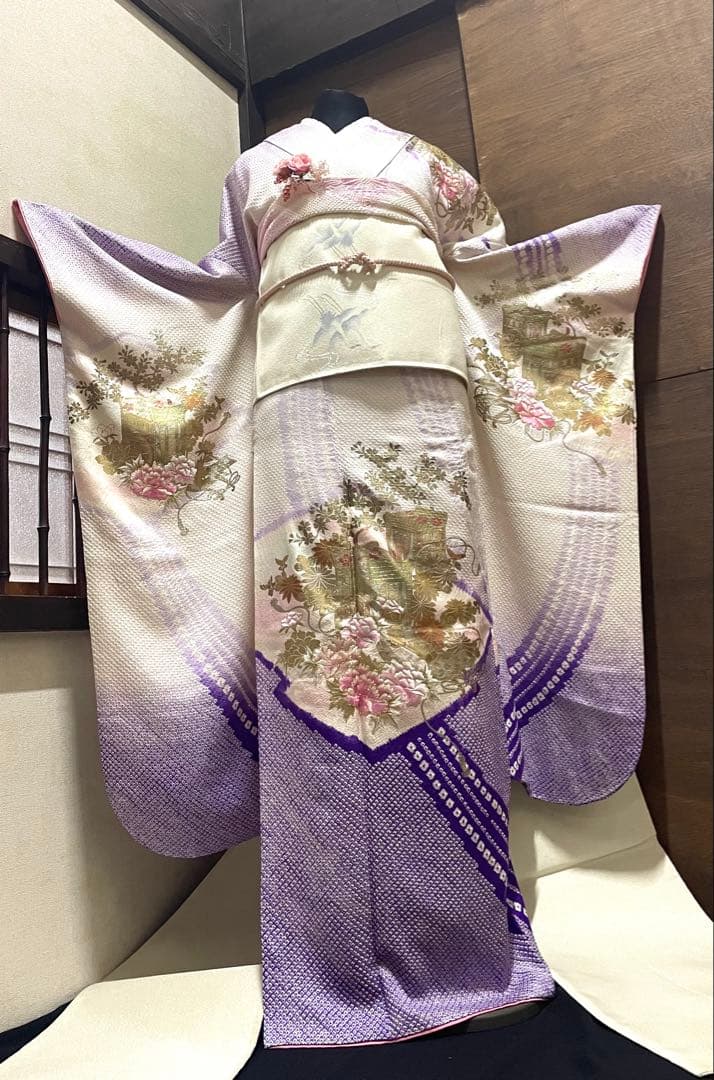 振袖 フルセット6点サイズM〜L￼絞りやまと金泊売り切り終了正絹