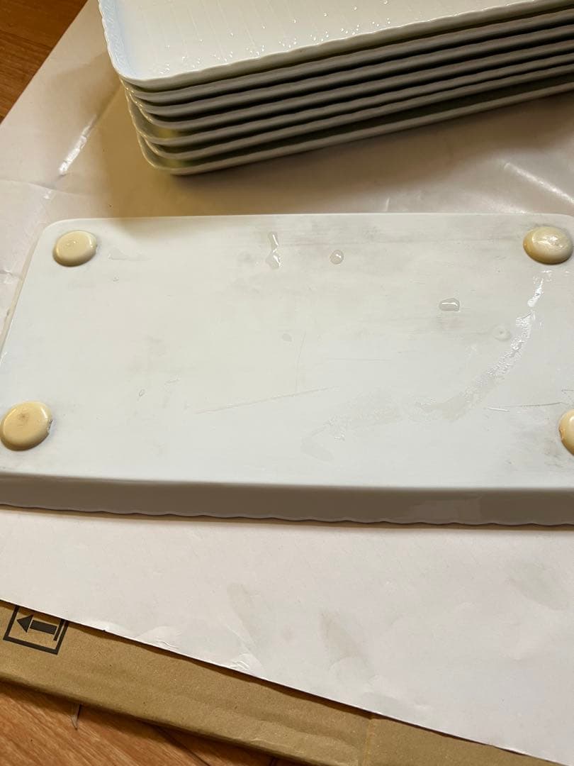 特価白陶器トレー白長方形　白プレートトレーケーキトレーパーティ皿スクエアプレート