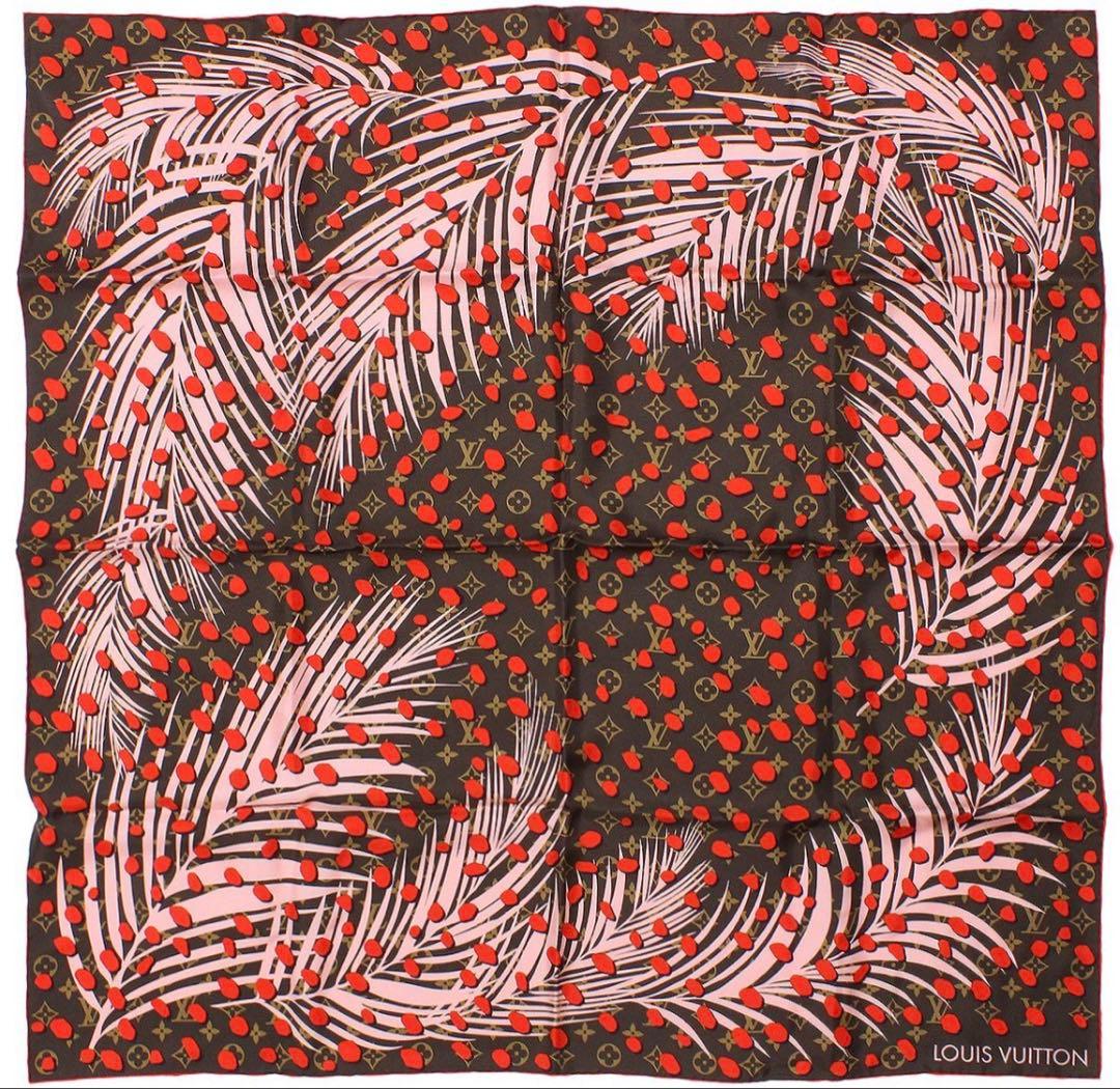 R2872 未使用 ルイヴィトン パームリーフ シルク スカーフ