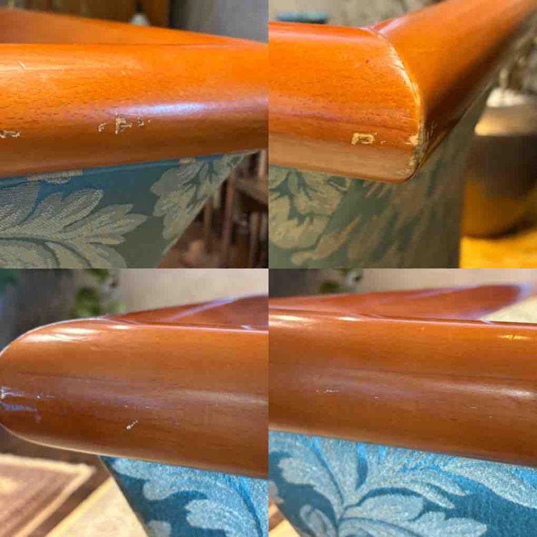 ① クラシック 3人掛けソファ 3Pソファ 花柄 グリーン ビンテージ nY