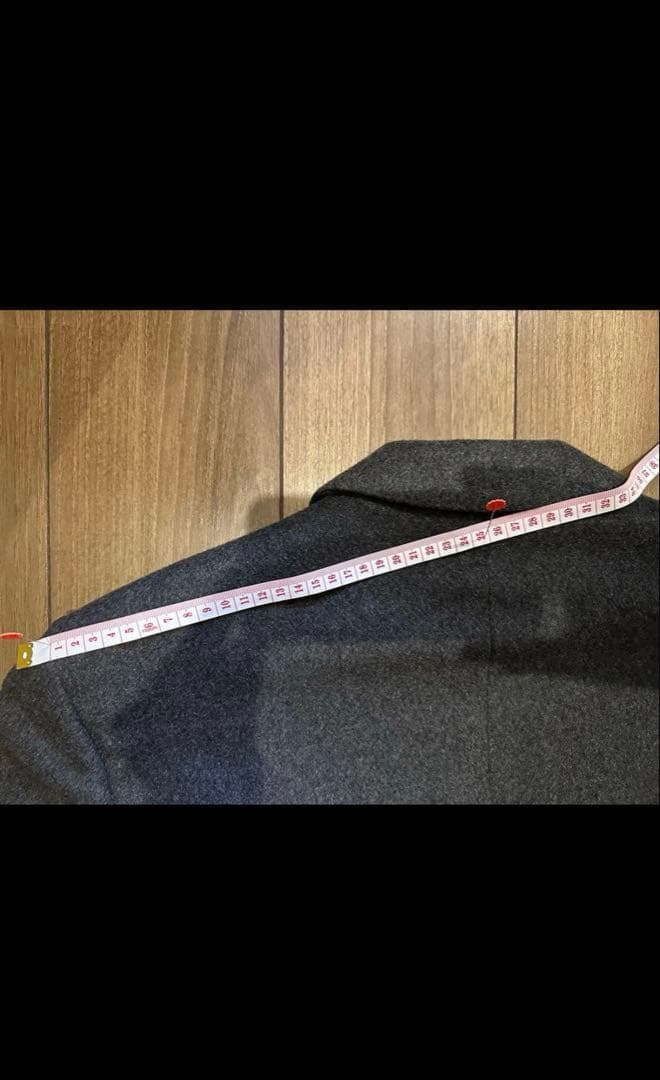 【美品】 アクアスキュータム　ダブル　チェスターコート　カシミヤ　グレー