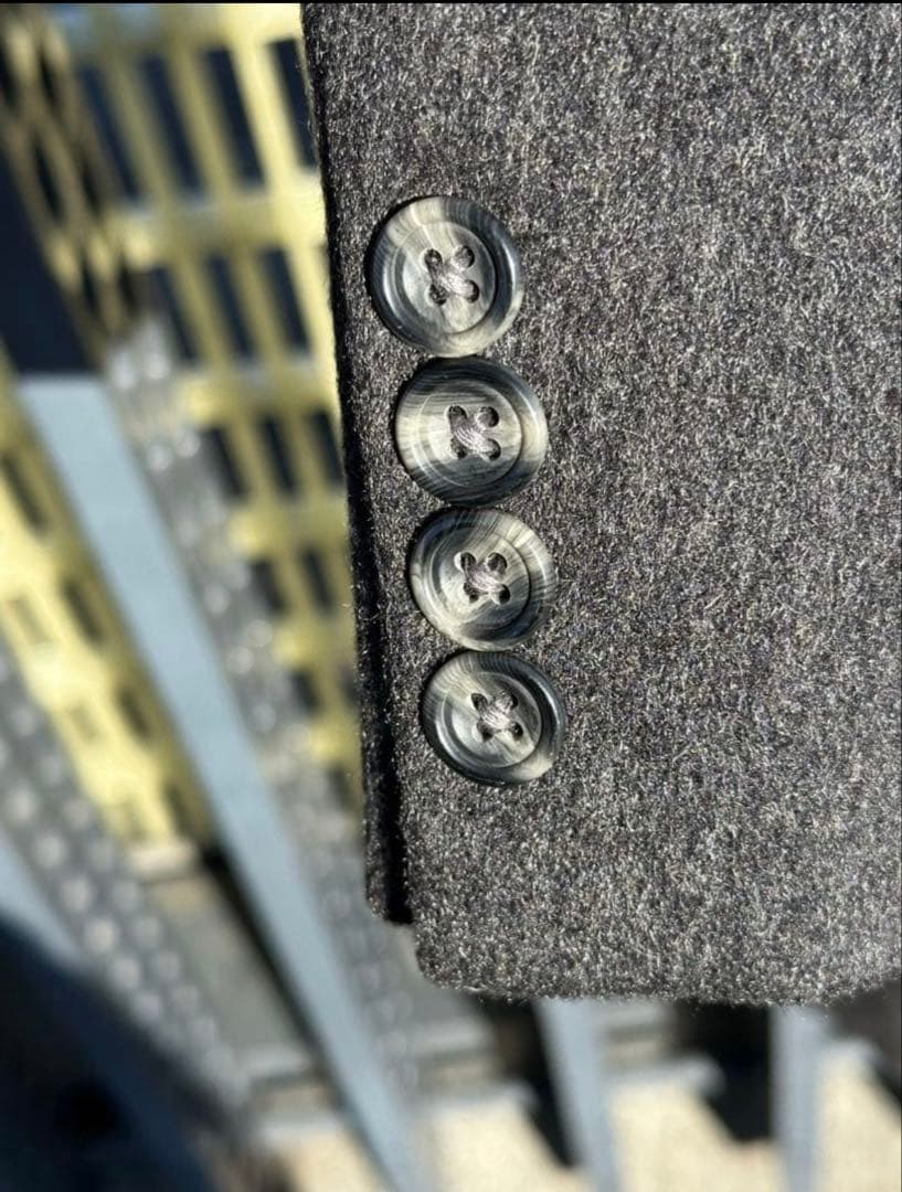 【美品】 アクアスキュータム　ダブル　チェスターコート　カシミヤ　グレー