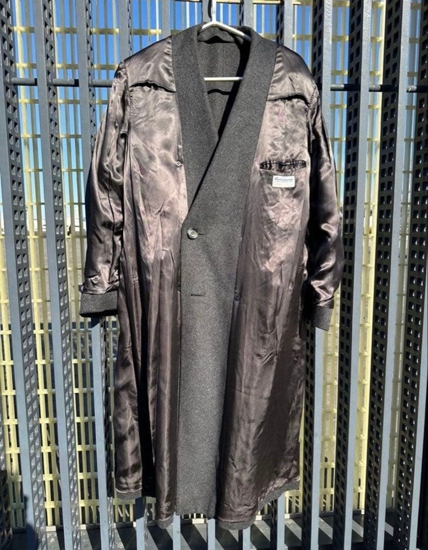 【美品】 アクアスキュータム　ダブル　チェスターコート　カシミヤ　グレー