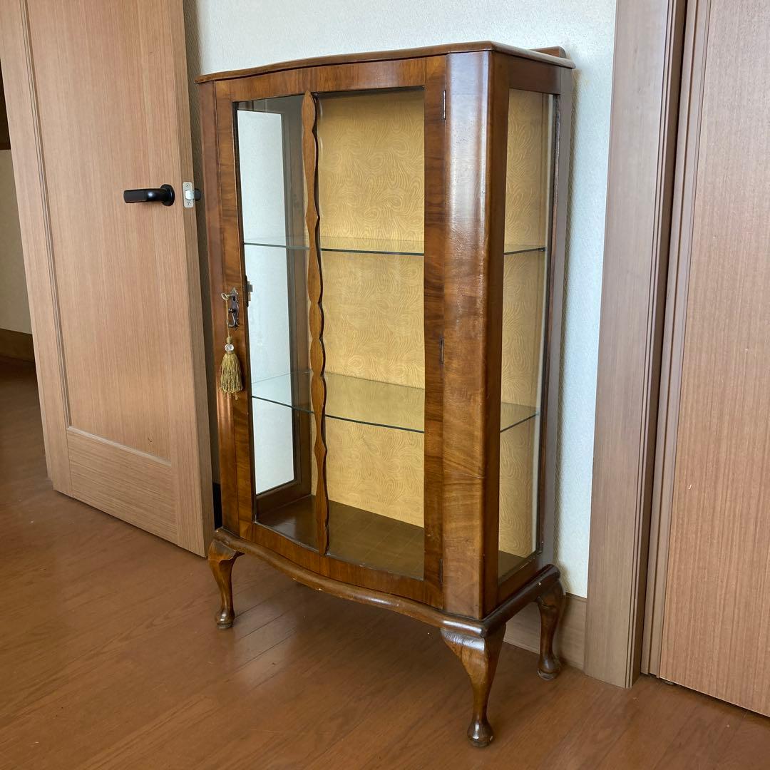 英国 アンティーク ガラスキャビネット