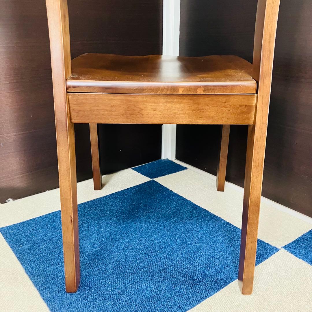 【美品】ダイニングチェア 椅子 2脚セット 完成品 木製 タモ材 送料無料 茶色