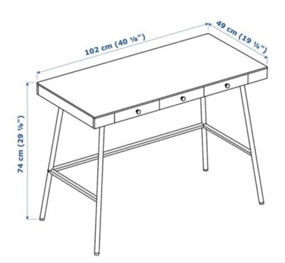受渡し　IKEA リルオーセン　竹材　デスク　サイドテーブル