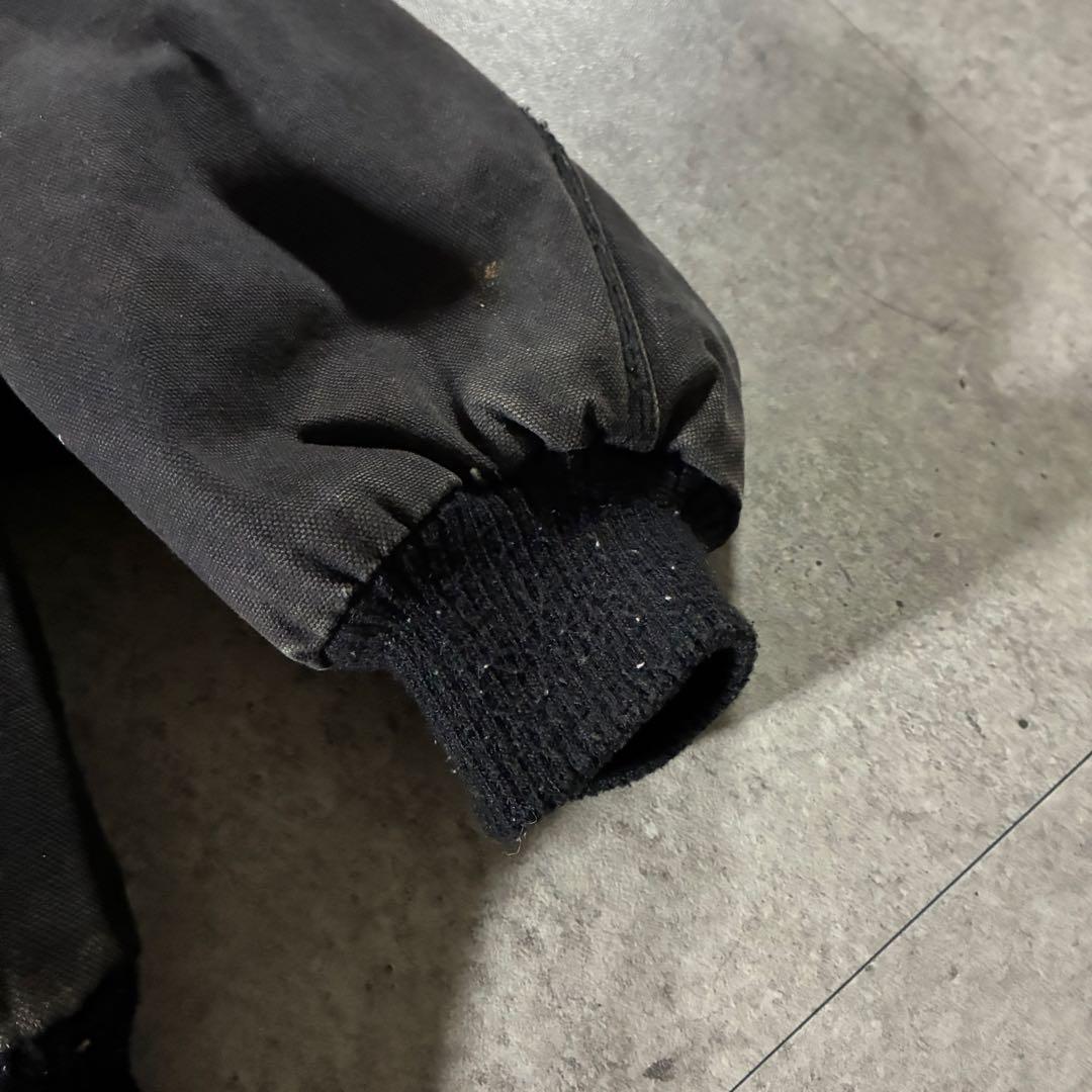 90s Walls中綿ダックアクティブジャケット黒フェードブラック短丈ストリート