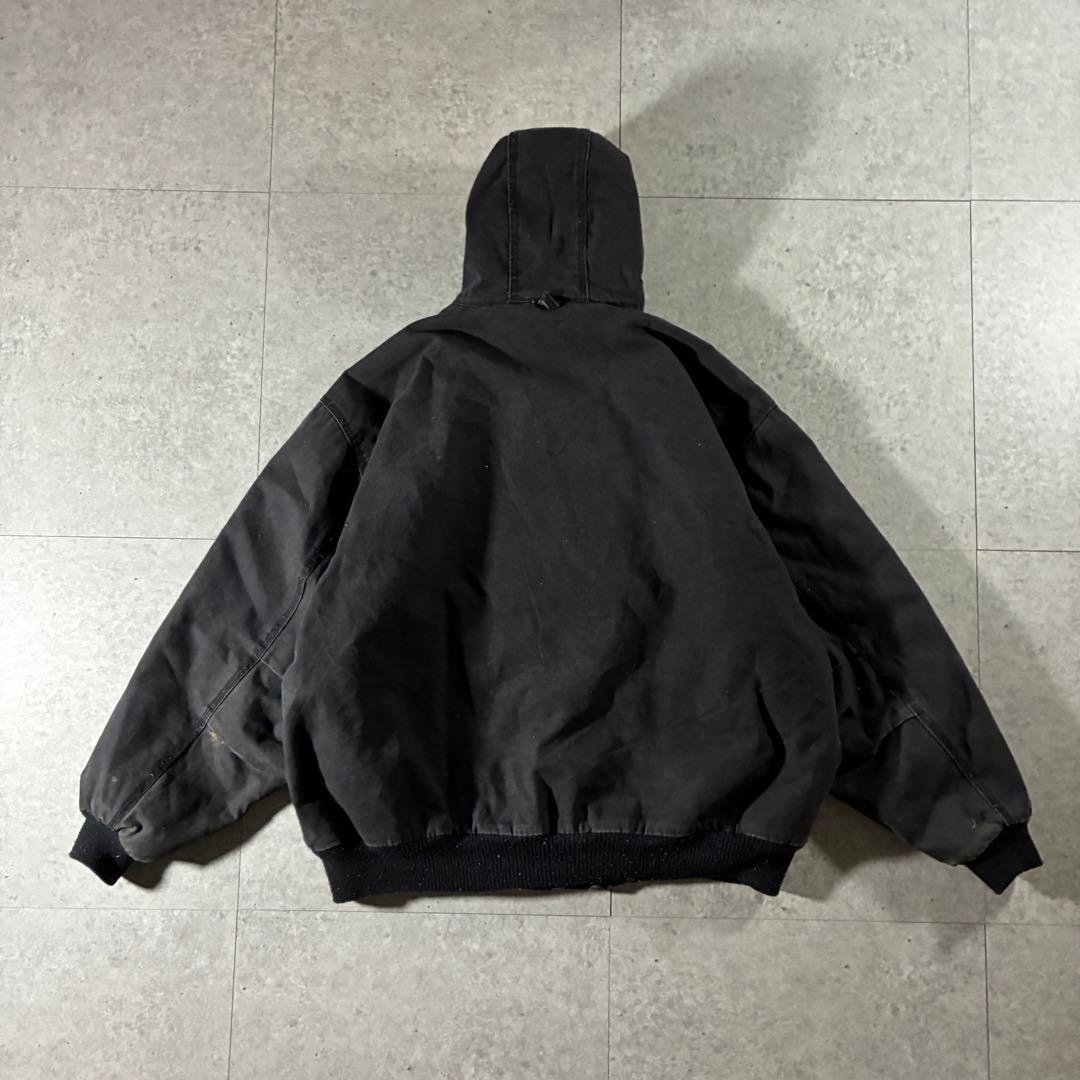 90s Walls中綿ダックアクティブジャケット黒フェードブラック短丈ストリート