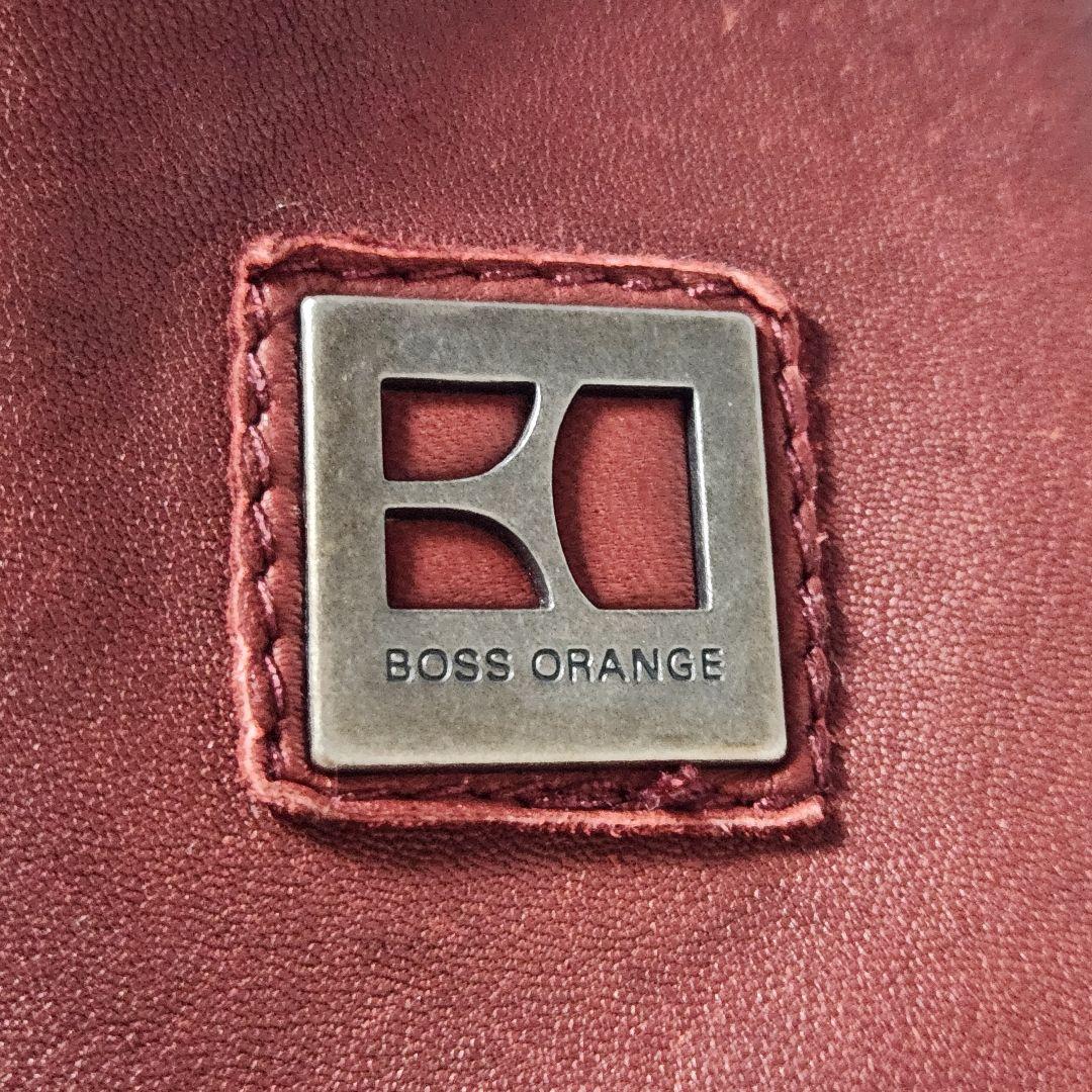 HUGO BOSS ライダースジャケット ラムレザー ボルドー メタルプレート