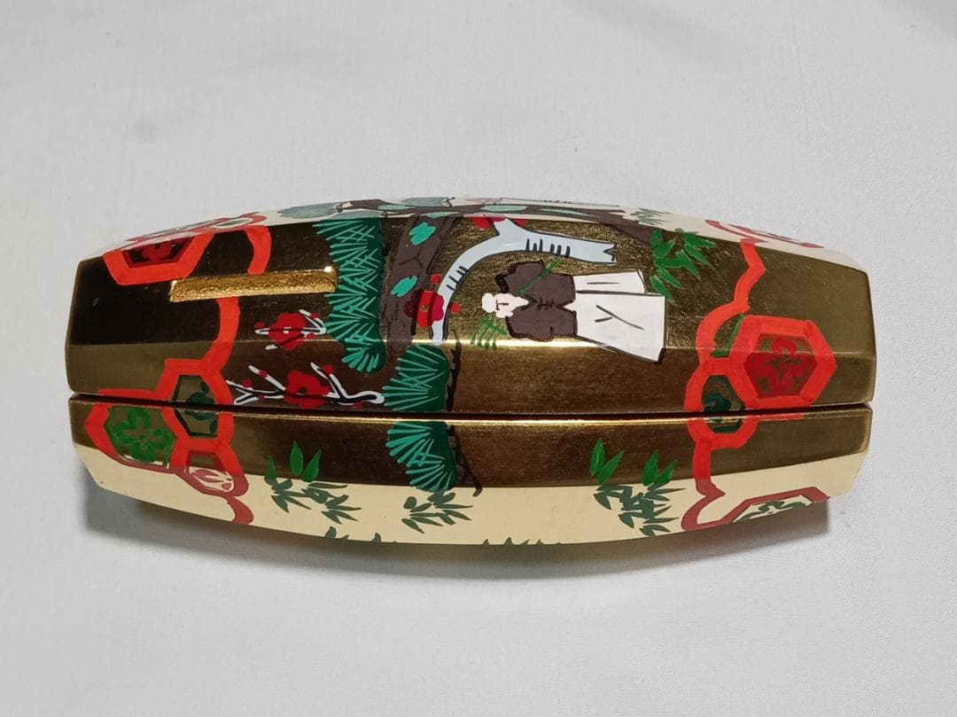 茶道具　加賀蒔絵師　中村湖彩作　本金箔張　ぶりぶり香合　未使用超美品！！