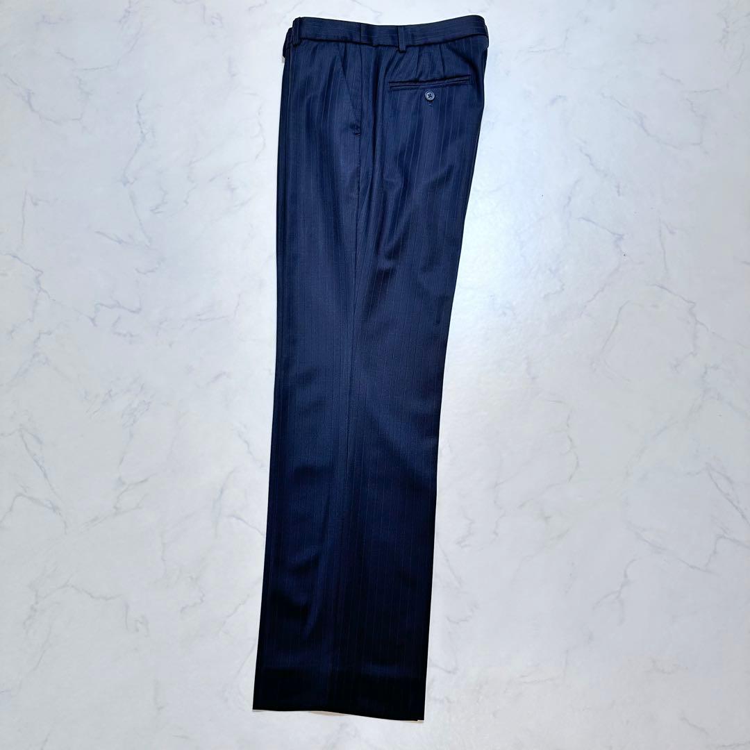 21AW✨23区 ファインネスウール スーツ セットアップ 紺 ストライプ 40