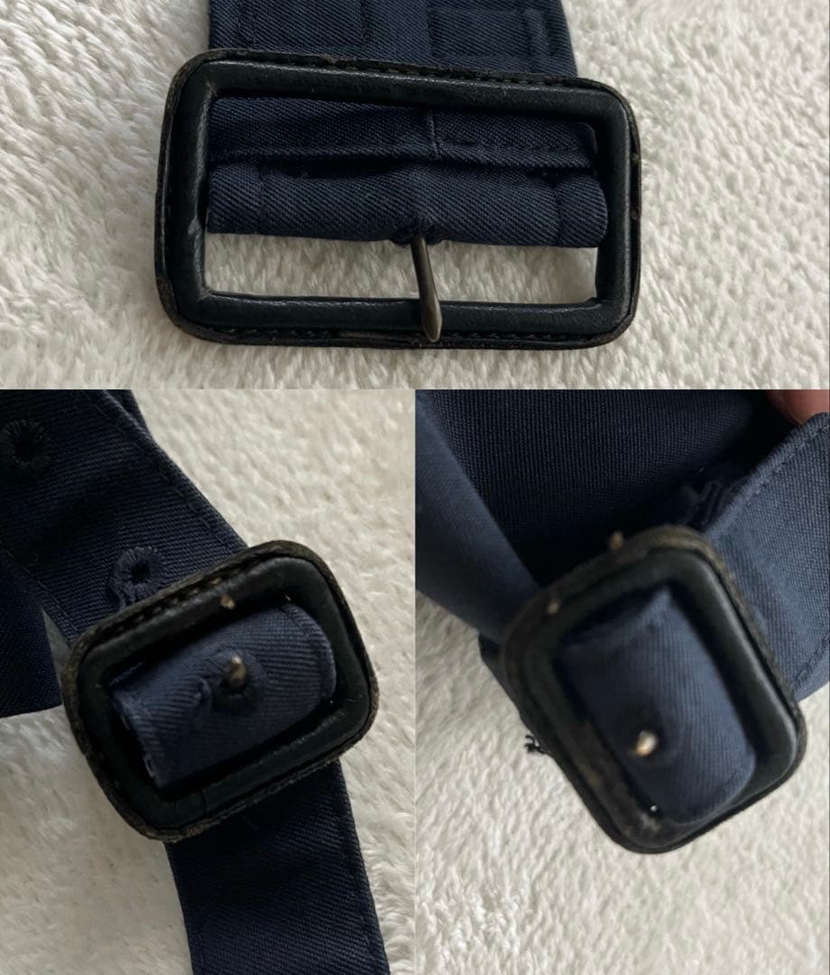 ★アクアスキュータム　トレンチコート　ネイビー　クラブチェック　ベルト