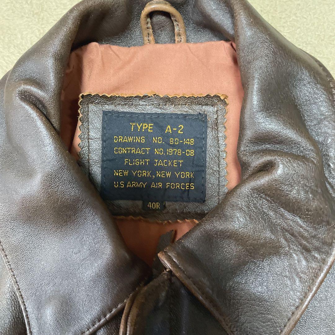 A-2 フライトジャケット 40R ブラウン　羊革