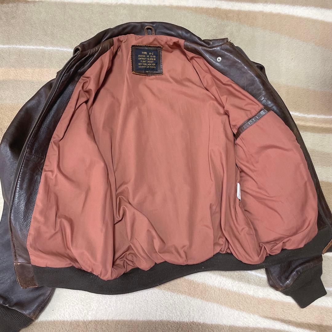 A-2 フライトジャケット 40R ブラウン　羊革
