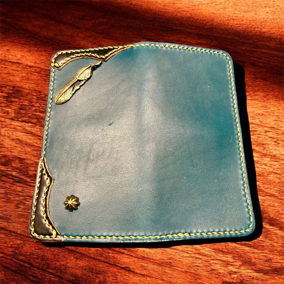 Gravy Leather 長財布 新喜皮革コードバン 真鍮フェザー ウォレット