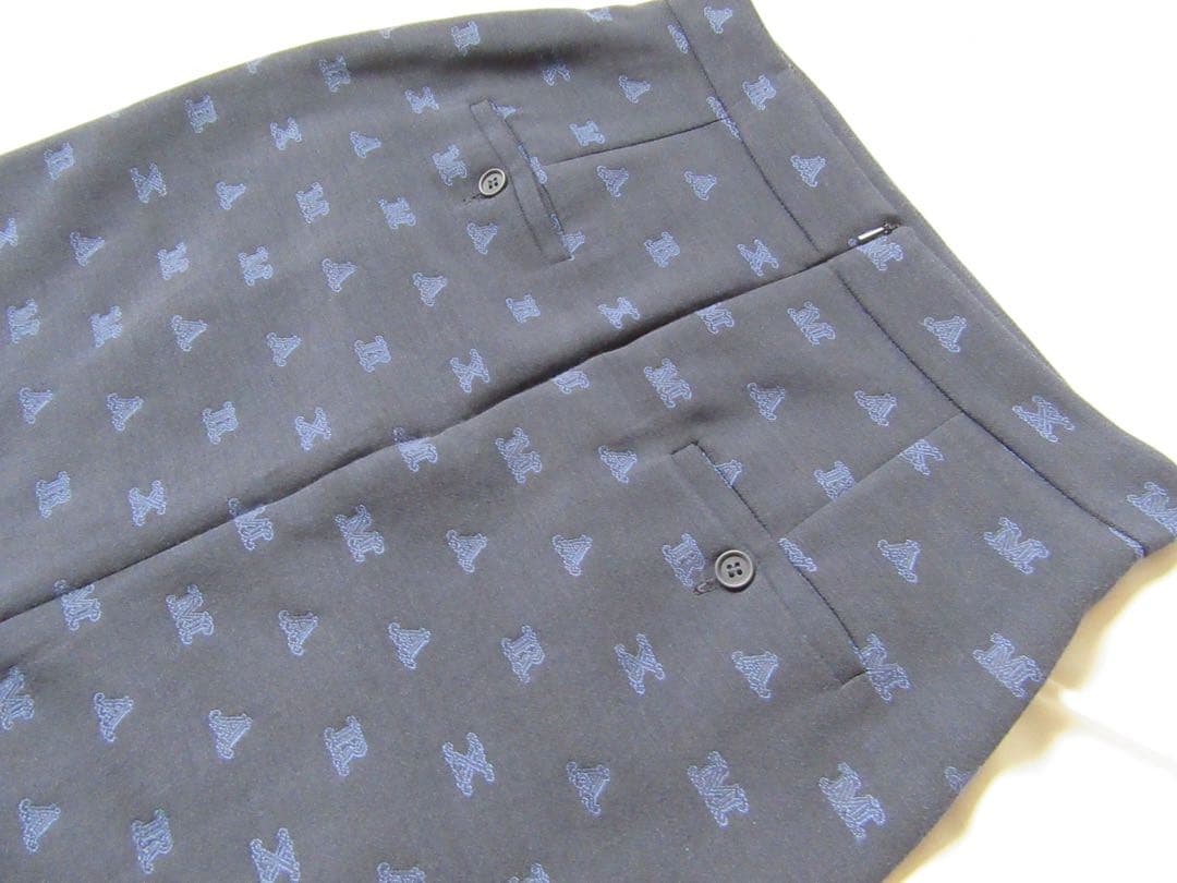 美品 Max Mara ネイビー 幾何学模様ロゴ ペンシルスカート