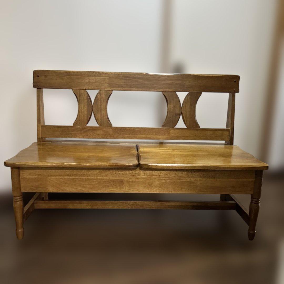 木製ベンチ　収納付き