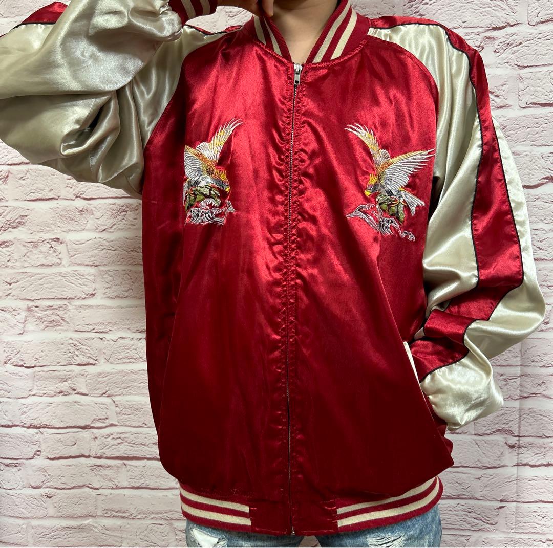 【☆破格のオーバーサイズ☆】極美品 一心如鏡 スカジャン 5L 赤 超激レア