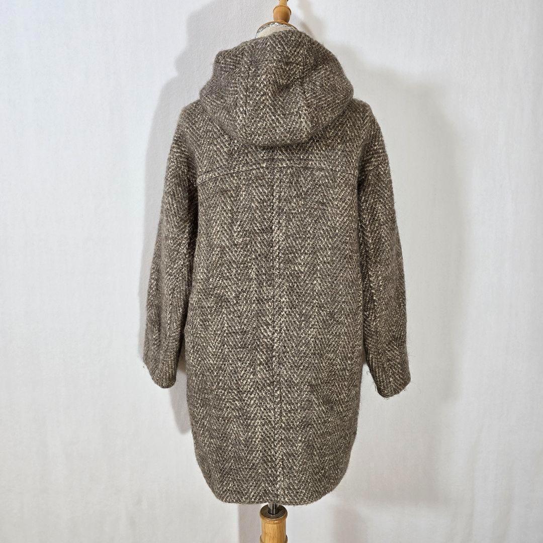 【美品】マカフィー マカフィー アルパカ混 ヘリンボーン フードコート 比翼仕立