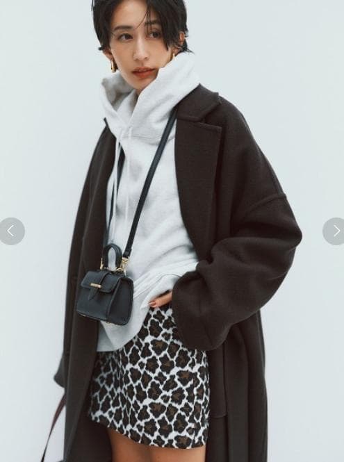 【24AW】Mila Owen ワイドシルエットダブルブレストコート ブラック