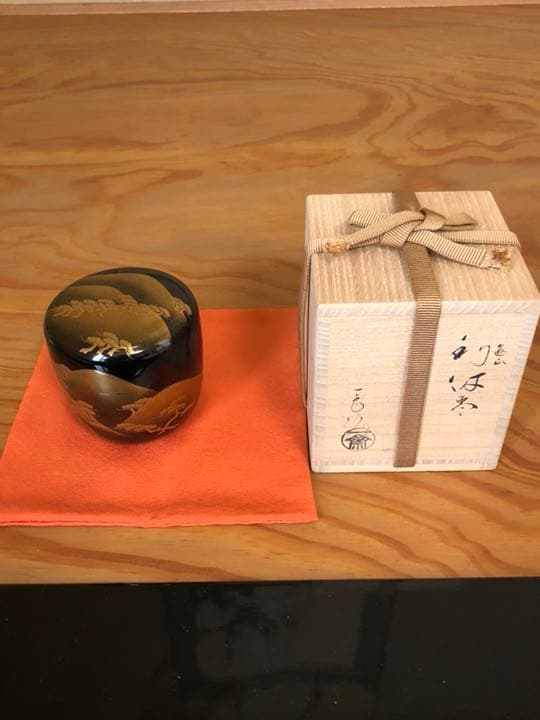 ナツメ 輪島塗 茶平一斎 遠山利休棗 蒔絵 箱付き