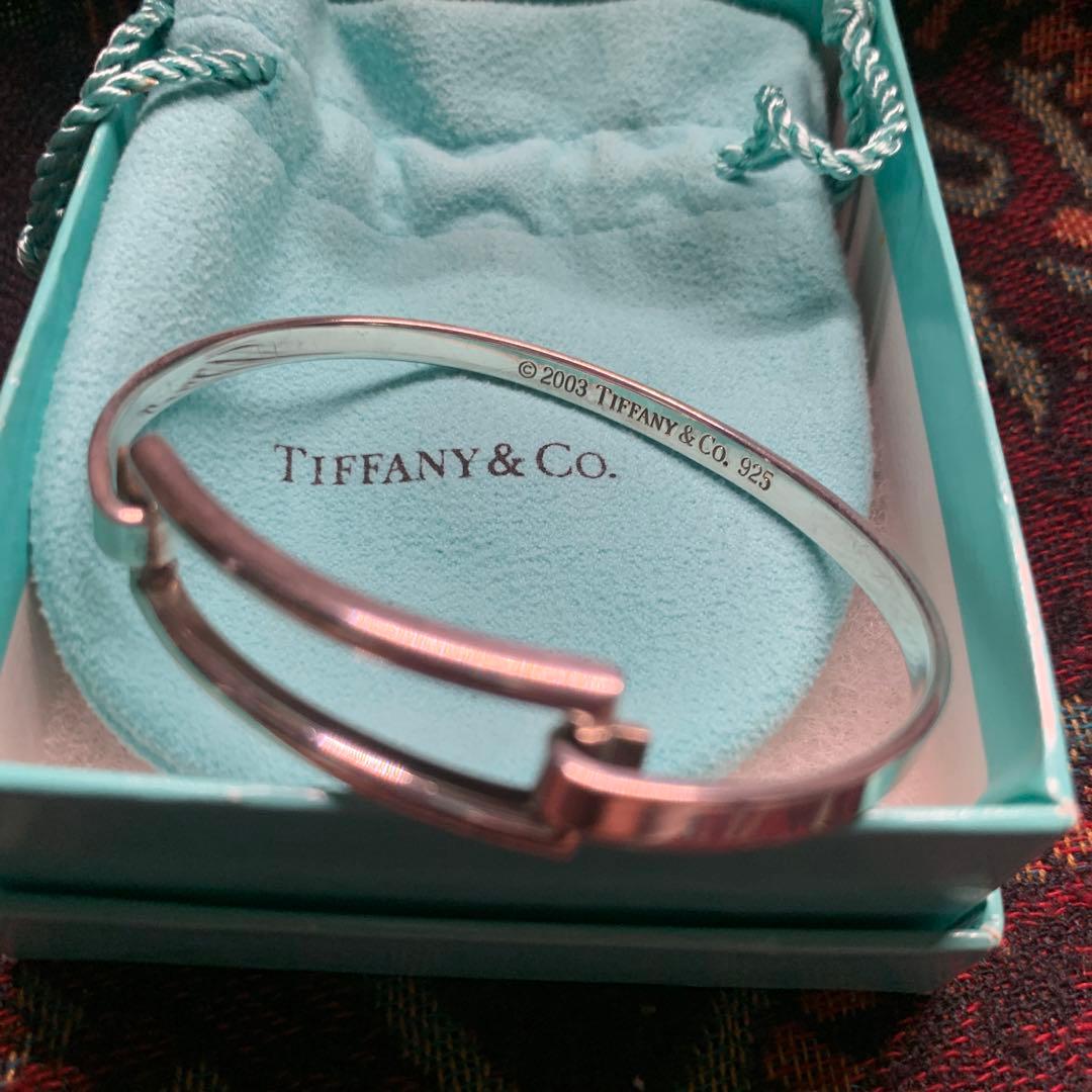 ティファニー　オープン　スクエア　バングル　美品　シルバー　925