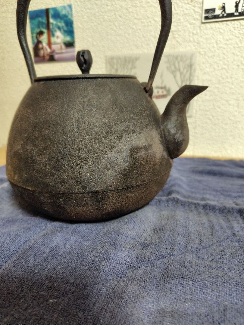 南部鉄器　鉄瓶　秋の実肌