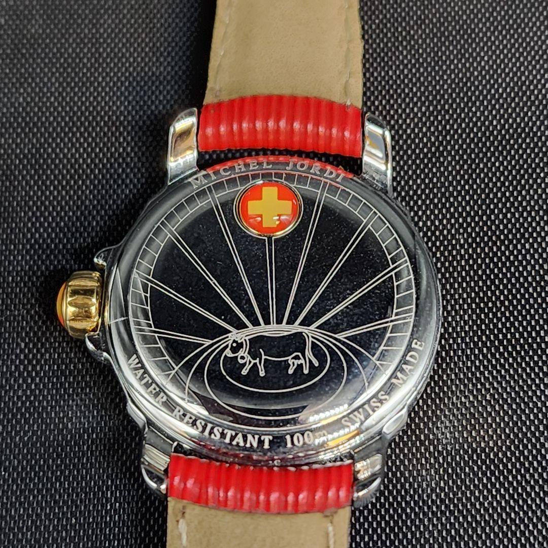 sahara】 ミシェルジョルディ　腕時計　クォーツ　新品電池　花柄　赤