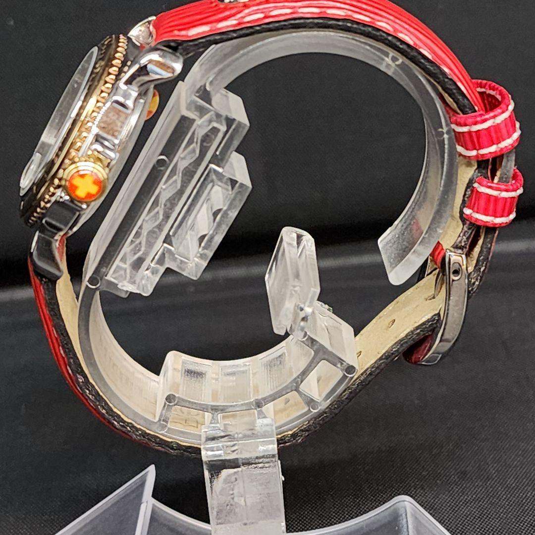 sahara】 ミシェルジョルディ　腕時計　クォーツ　新品電池　花柄　赤