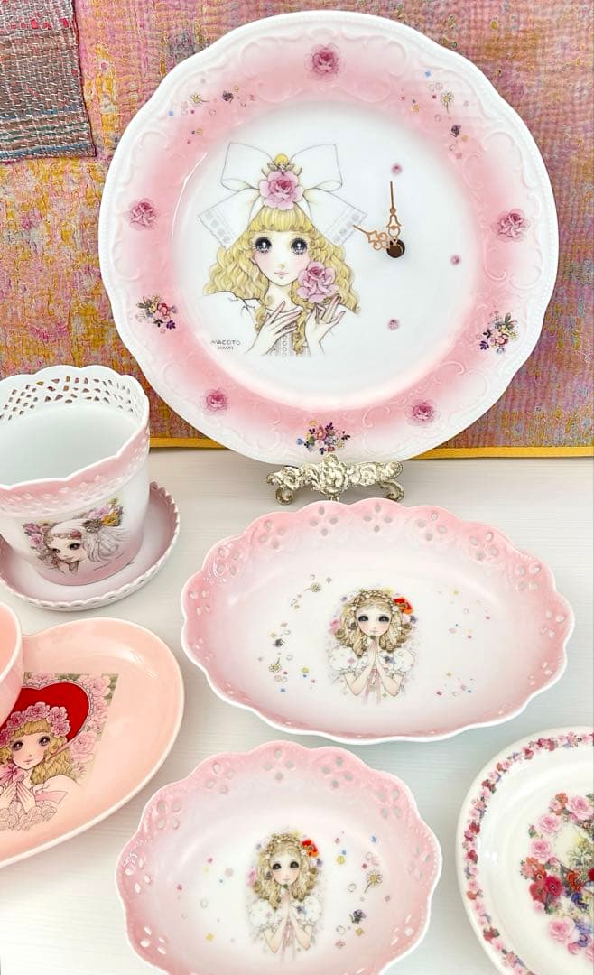 マコトクチュール 高橋真琴 陶器 時計 カップ 皿 鉢カバー アナスイ 8点