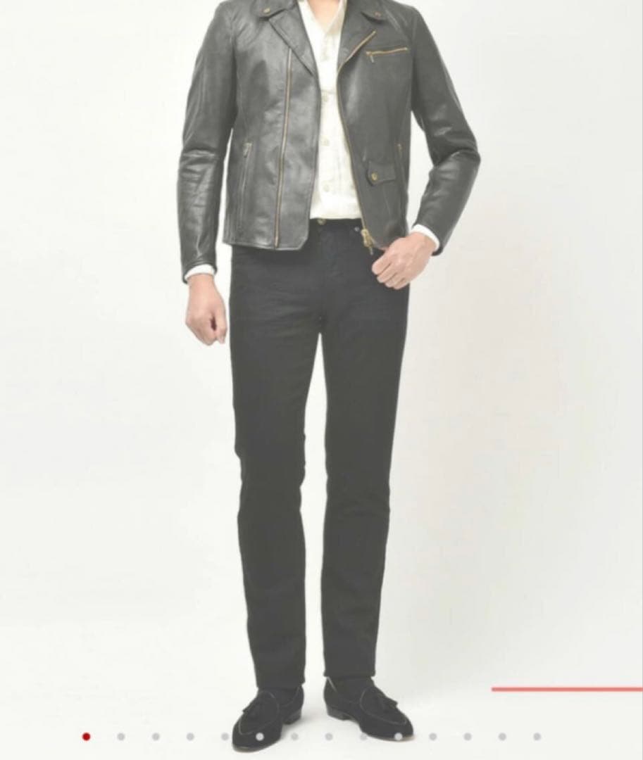 AJMONE アイモネ ホースレザー ダブルライダース ジャケット 46 黒