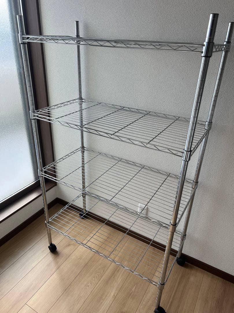 スチールラック 4段 キャスター付き