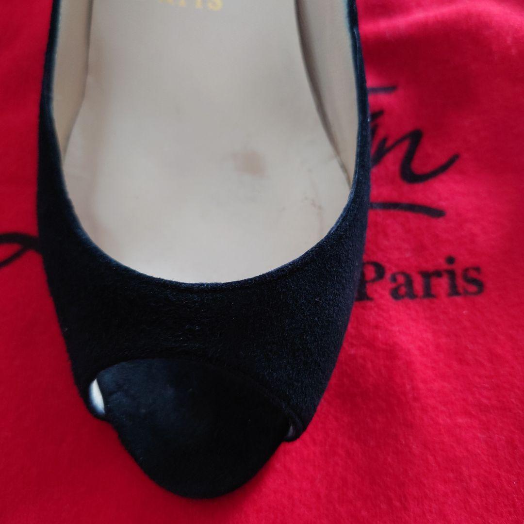 Christian Louboutin ブラック オープントゥパンプス