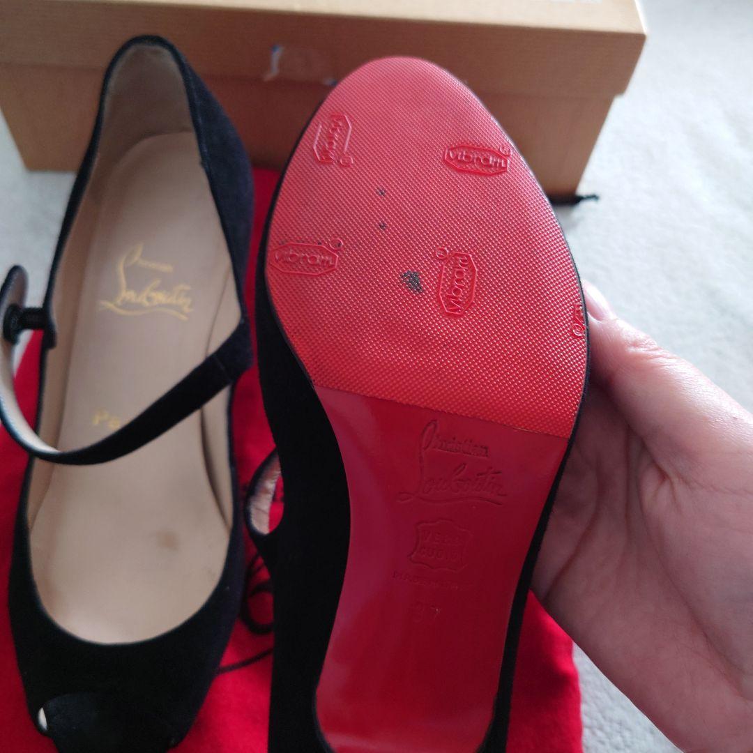 Christian Louboutin ブラック オープントゥパンプス