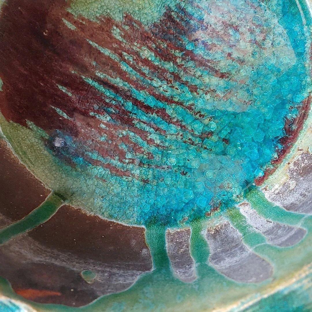 花器　置物　装飾品　手桶デザイン昭和ヴィンテージ　骨董品　益子焼