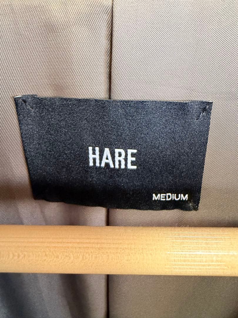 HARE トレンチコート　ウーリーテックフェイクレザーキリカエトレンチコート