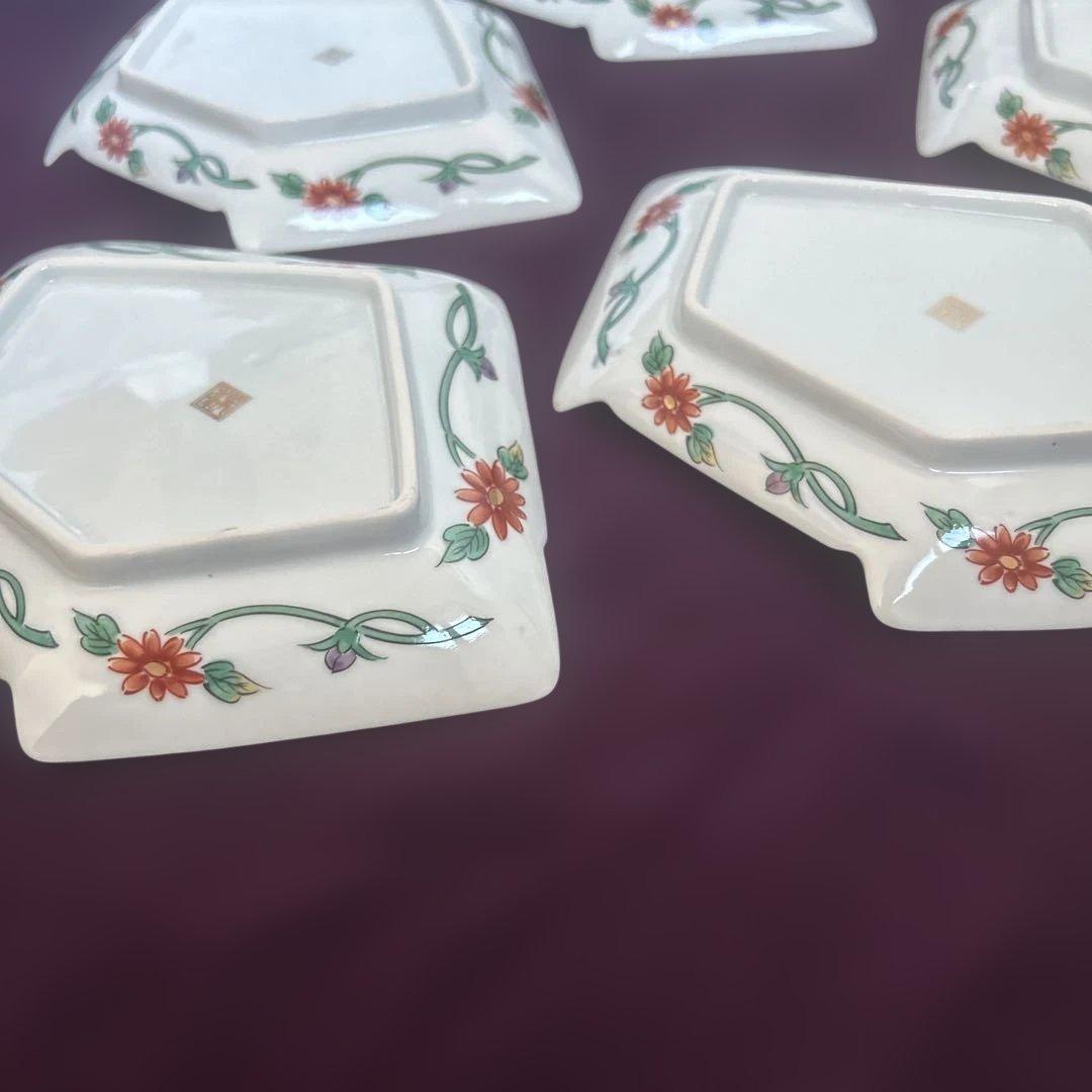 お値下げ　龍峰窯 金彩赤絵 祥瑞花丸紋 結び文 金彩古伊万里様式　皿　5枚