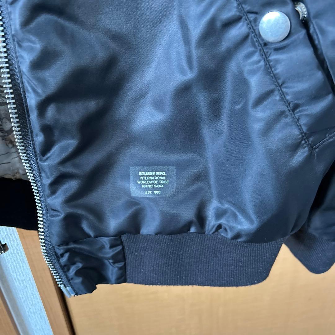 KikiStussy ブラック MA-1ジャケット Mサイズ