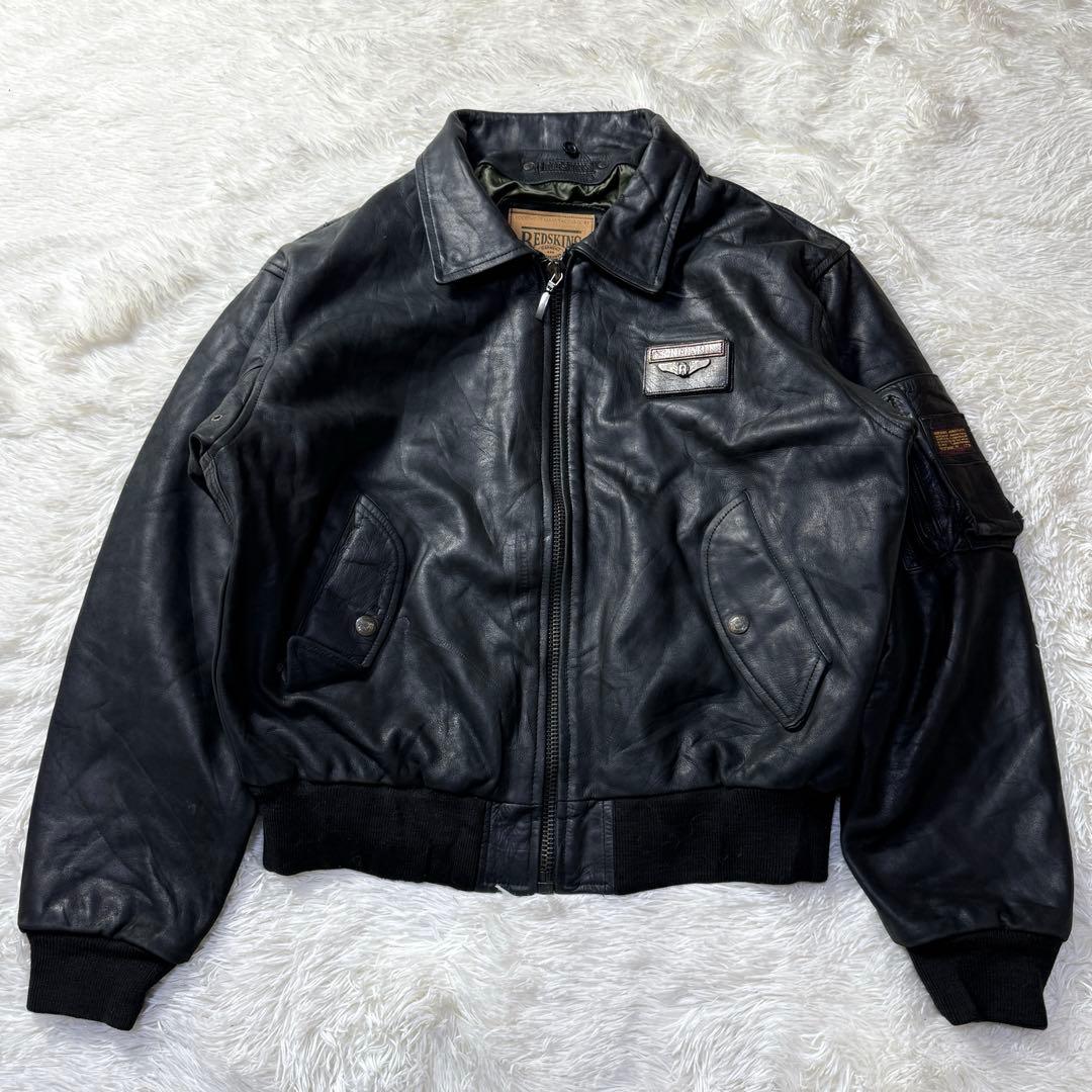 【90s】REDSKINS レザー フライトジャケット XL フランス空軍仕様