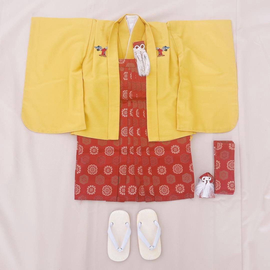七五三3歳男の子　羽織袴セット　Walt Disney 黄色